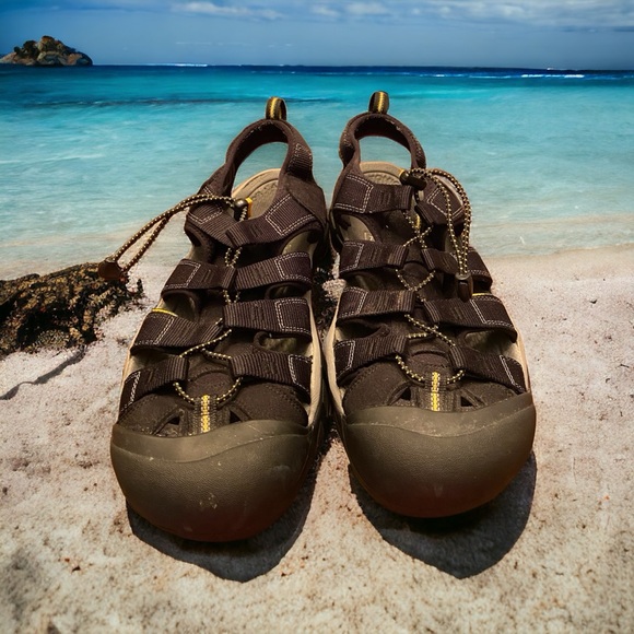 Keen Newport H2 Hiking Sandals Black Yellow Waterproof (1001907) Men’s Size 15 - Picture 3 of 7